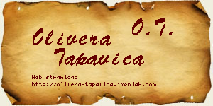 Olivera Tapavica vizit kartica